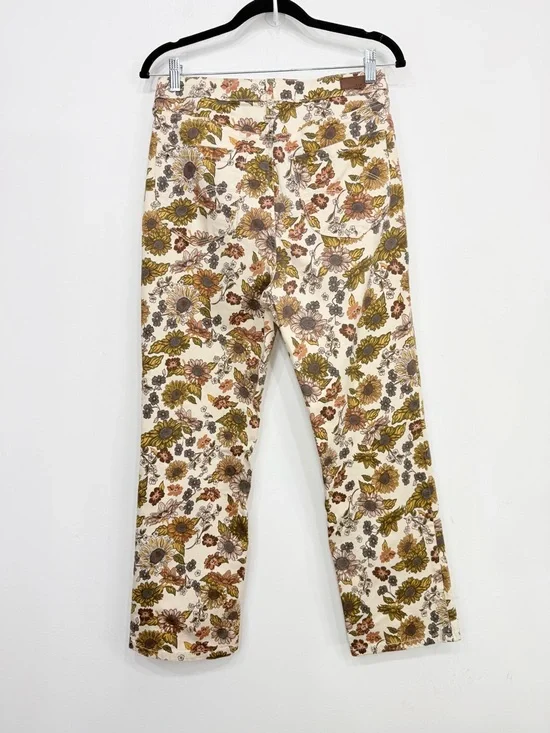 Cleo + Wolf Country Garden Yellow Floral Print High Rise Boot Cut Jeans - Picture 12 of 16